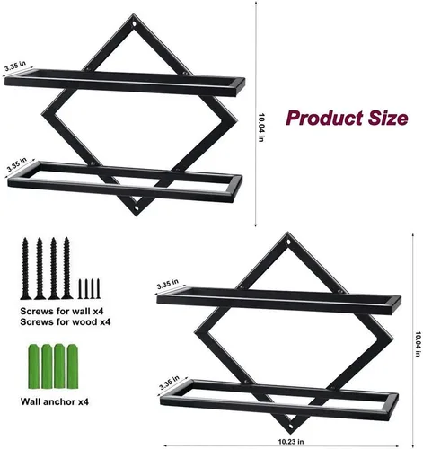 Vista 5 de Estante de metal montado en la pared para botellas de vino, soporte para botella de vino, organizador de pared, estante de almacenamiento