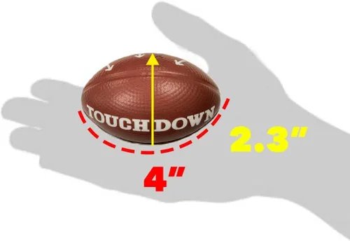 Vista 4 de GiftExpress 12 mini pelotas de fútbol americano de espuma impresas de 4 pulgadas con diseño de touchdown, pequeñas pelotas antiestrés deportivas
