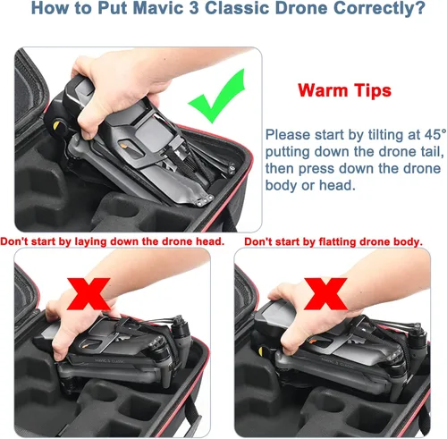 Vista 4 de RLSOCO Estuche de viaje para DJI Mavic 3 Classic/Mavic 3 Cine Fly More Combo - Compatible con: Mavic 3 Body, RC Pro o DJI RC Controller