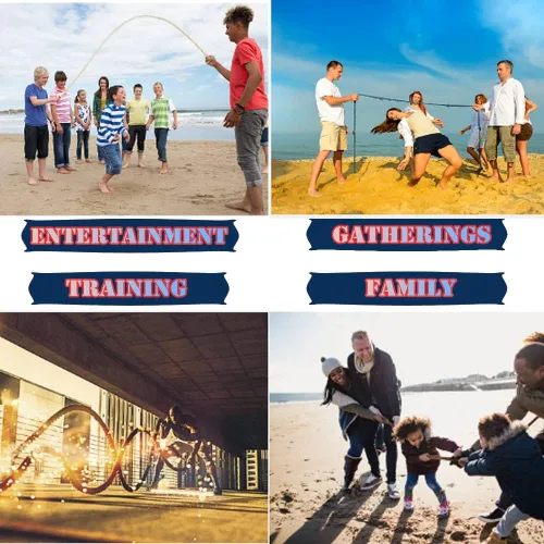 Vista 4 de Cuerda de tira y afloja de 20 pies para niños y adultos, juegos al aire libre de verano, patio, campamento, césped, juegos para día de campo