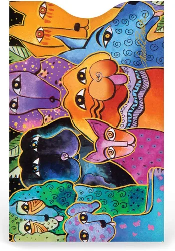 Vista 4 de Juego de 6 fundas para tarjetas de crédito con bloqueo RFID, Laurel Burch Set 1, Juego de 6 fundas de protección RFID para tarjetas de crédito