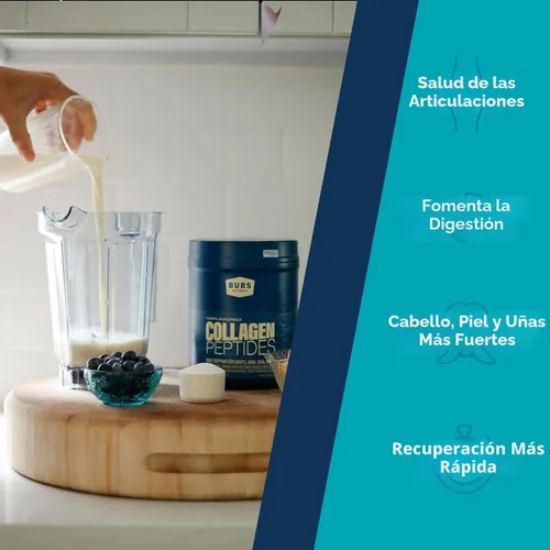 Vista 2 de BUBS Naturals Péptidos de colágeno en polvo, colágeno para mujeres y hombres, péptidos hidrolizados, sin sabor, obtenido de ganado alimentado
