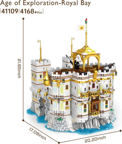 Vista 6 de JMBricklayer Conjuntos de Construcción de Castillo de Royal Bay, Kit de Construcción de Castillo Medieval Ideas 41109, Conjunto de Construcción MOC