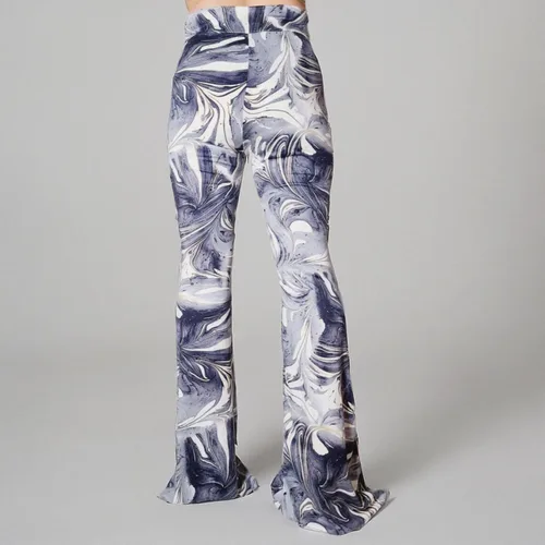 Vista 18 de ShopMyTrend - Pantalones de yoga largos con piernas anchas y acampanadas estilo palazzo, con cintura alta, para mujer