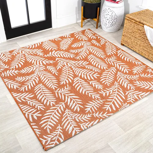 Vista 12 de Eyely BMS119A-28 Santa Monica Nevis Palm Frond - Alfombra costera para interiores y exteriores, casual, campo, floral, dormitorio, cocina, patio