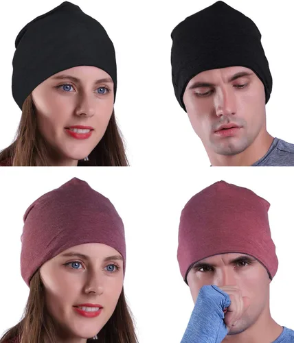 Vista 3 de EMPIRELION - Gorros de 9 pulgadas multifuncionales, ligeros, con ajuste ceñido, para correr, con diseño de calavera, forro para casco, gorras
