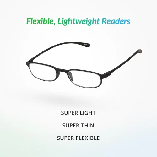 Vista 2 de SAV Flex 2 E5020 Slim Oval Super Flexible Reading Glasses - Durable, Lightweight Readers