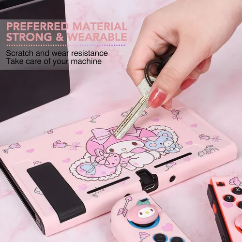 Vista 4 de DLseego Funda protectora para interruptor de conejo, funda de silicona suave acoplable, a prueba de golpes, resistente a los arañazos, con 4 tapas