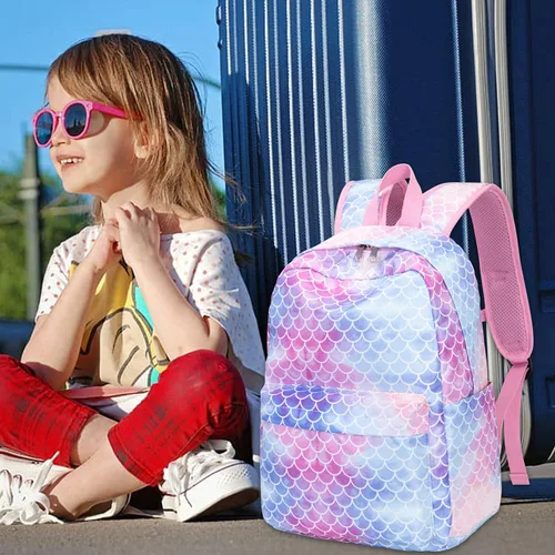 Vista 3 de CAMTOP Juego de morral y lonchera para niñas de preescolar y primaria
