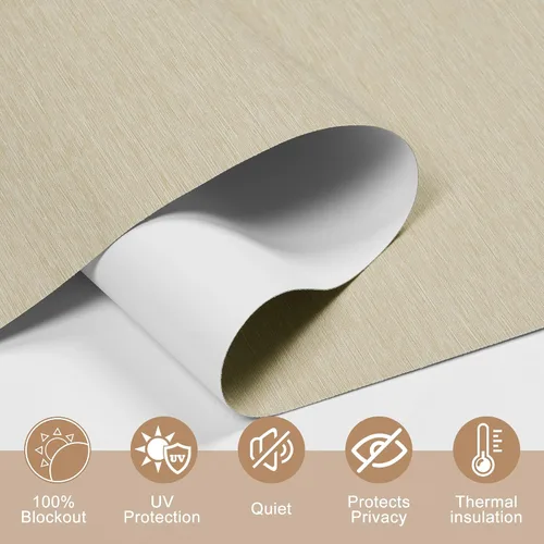 Vista 3 de Persianas enrollables opacas para ventanas, persianas enrollables inalámbricas con cenefa de cassette, persianas de ventana de jacquard a rayas