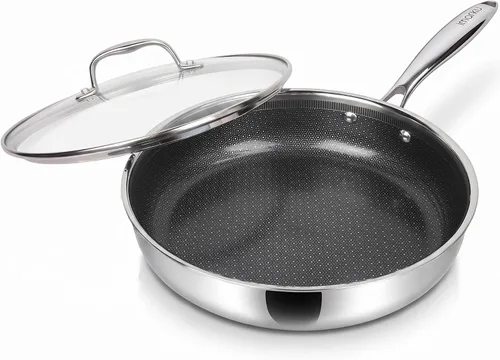 Vista 10 de imarku 10-Inch Hybrid Non Stick Frying Pan with Lid, Ceramic Coating