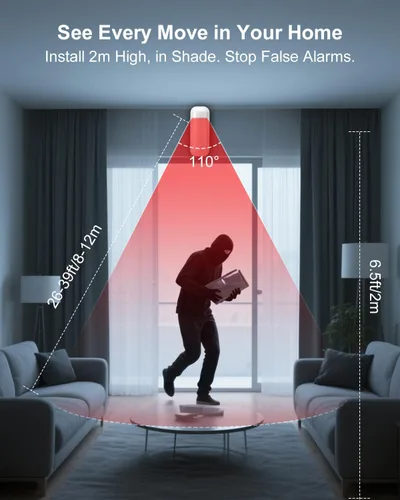 Vista 9 de Sistema de Seguridad Inalámbrico WiFi para el Hogar - Sistema de Alarma Inteligente para Hogar y Empresa, Expandible, Teclado Independiente, Alertas