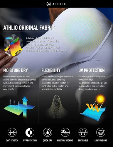 Vista 5 de ATHLIO - Paquete de 1 o 3camisetas de compresión de manga larga con FPU 50+ para hombre, camiseta de protección para deportes acuáticos
