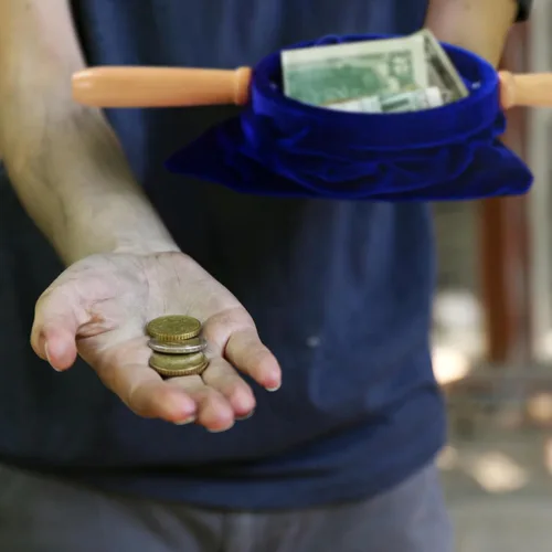 Vista 4 de Tioncy Juego de 2 bolsas para ofrendas de diezmos de iglesia con asas de madera, bolsa de colección de iglesia con asas para suministros de comunión