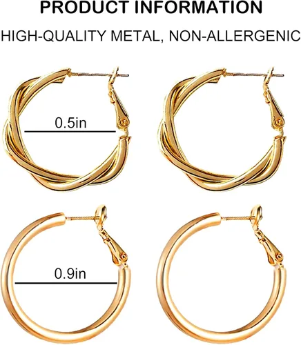 Vista 6 de Initlove Juego de aretes colgantes de forma irregular regalo especial y de moda para mujeres y niñas
