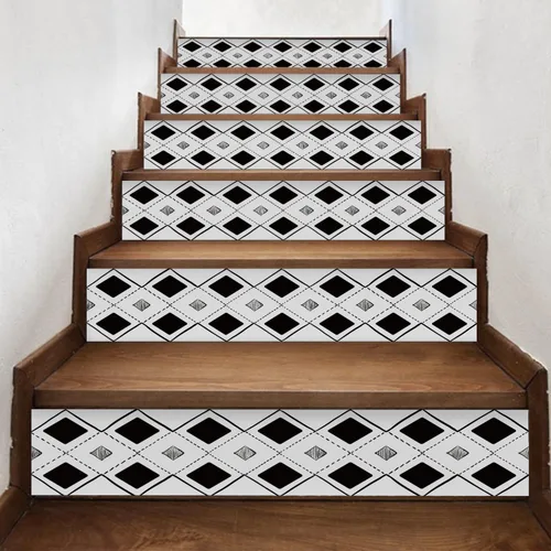 Vista 6 de funlife 14 calcomanías para elevador de escalera de Pendleton dibujadas a mano, para cocina, sala de estar, decoración del hogar, patrón de empalme