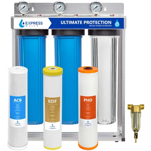Vista 17 de Express Water Juego de filtros antiincrustaciones para toda la casa, kit de repuesto de acondicionador de agua de filtración de 3 etapas