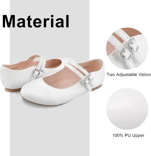 Vista 5 de MIXIN Zapatos de vestir para niñas, zapatos Mary Jane para niña, zapatos de ballet para el regreso a la escuela, zapatos de princesa para boda