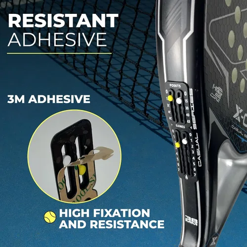 Vista 2 de Tenis y pádel puntuación para raquetas ultraligero adhesivo 3M Rastreador de puntuación de raqueta de tenis y juego de marcador imprescindible