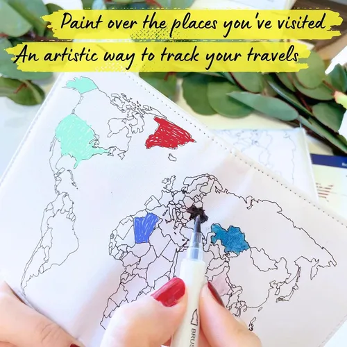 Vista 2 de Soporte para pasaporte del mapa del mundo, funda de pasaporte con bloqueo RFID y tarjetero de vacuna, cartera para pasaporte, funda para pasaporte