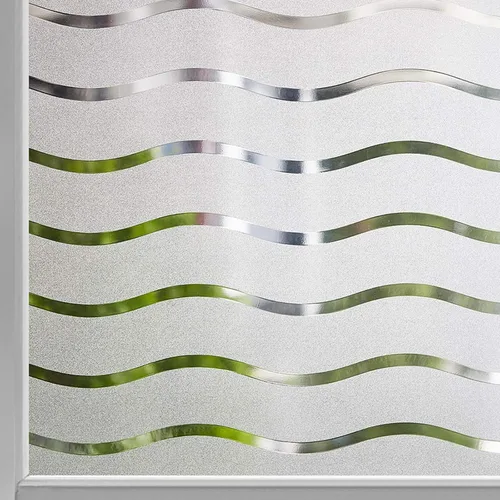 Vista 9 de LEMON CLOUD Película de privacidad para ventana, autoadhesiva, sin pegamento, patrón de rayas esmeriladas, película decorativa de privacidad