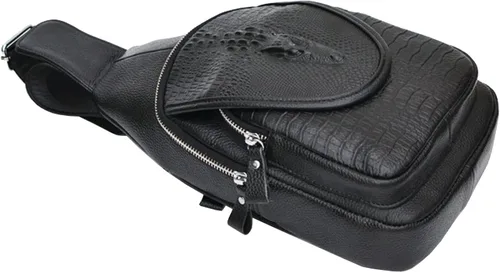 Vista 4 de Hebetag Mochila cruzada de cuero para hombres y mujeres, para viajes, al aire libre, senderismo, camping, bolsa de hombro, bolsa de trabajo