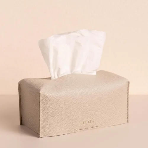 Vista 15 de OLETHA Funda para Caja de Pañuelos Rectangular Estética, Portador de Pañuelos de Caja Plana Mediana Rectangular, Negro