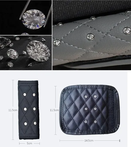 Vista 3 de Paquete de 4 fundas brillantes para manija de puerta de seguridad para automóviles, con cristales brillantes, almohadillas protectoras para manija
