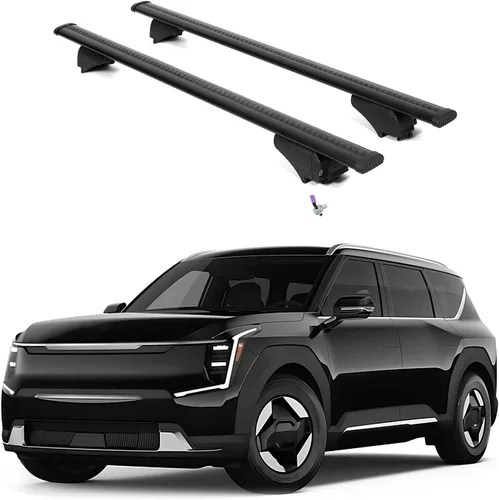 Vista 22 de ERKUL Barras transversales para techo de 220 libras para Kia EV9 2024-2026 GT-Line Barras transversales de aluminio con bloqueo antirrobo