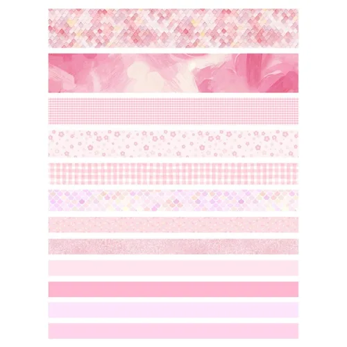 Vista 5 de Juego de 12 rollos de cinta Washi con varios patrones, suministros de manualidades para decoración de bricolaje y manualidades, estilo A