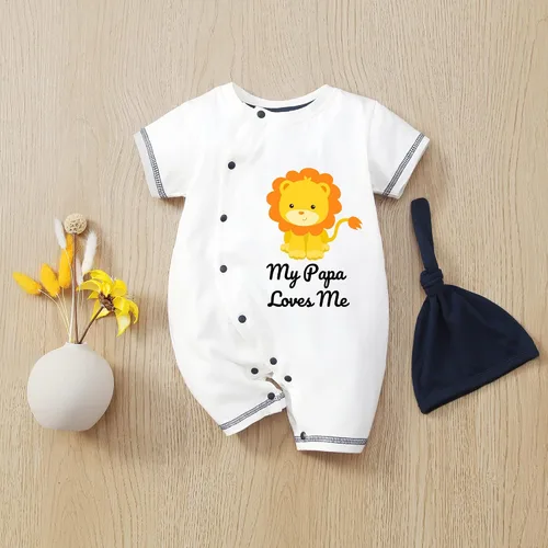 Vista 5 de Trajes de algodón para recién nacido, ropa de bebé niño lindo león, unisex, divertido bebé niña bebé 0-24 meses, Azul