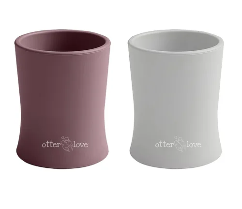 Vista 10 de otterlove Taza de entrenamiento de silicona para bebés y niños pequeños, aprobada por OT pediátrica, 100% silicona LFGB pura de platino, irrompible