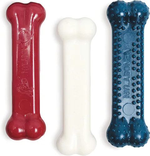 Vista 18 de Nylabone Power Chew Juguete masticable duradero con sabor, para perros extrapequeños, para masticadores agresivos, indestructibles, sabor tocino
