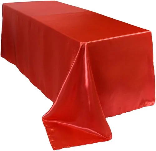 Vista 11 de YOUR CHAIR COVERS - Mantel rectangular de satén de 60 x 102 pulgadas - Mantel rectangular de satén brillante para mesas rectangulares de 6 pies