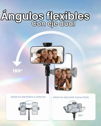 Vista 4 de KraftGeek Trípode Automático para iPhone, Palo Selfie Trípode para Teléfono de 66", Soporte de Trípode con Control Remoto para Grabación de Video