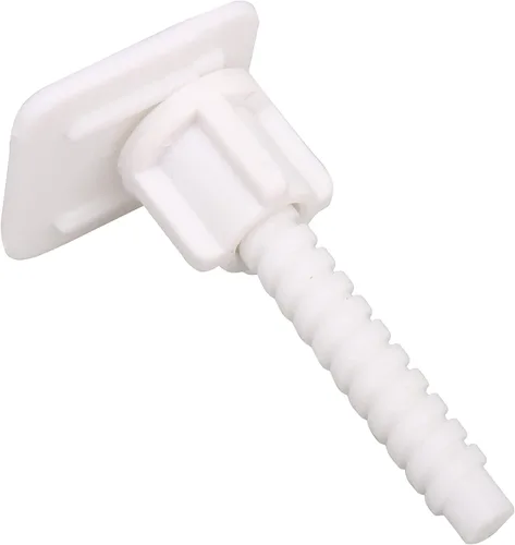 Vista 9 de 2 pares de tornillos de asiento de bisagra de plástico para asiento de inodoro de montaje superior resistente blanco