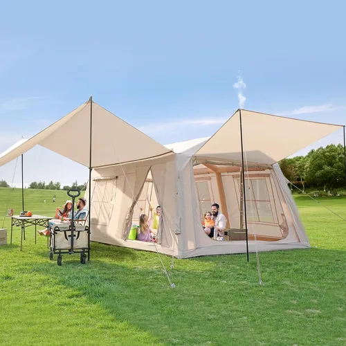 Vista 12 de Inflatable Tent for Camping, Waterproof Oxford Large Blow Up Hot Tent with Pump, Easy Setup Inflatable Glamping House Air Tent for Family