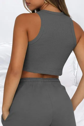 Vista 3 de AUTOMET Womens 2 Piece Outfits Lounge Matching Sets Two Piece Linen Shorts Spring Tops 2024 Trendy Clothes Summer Vacation