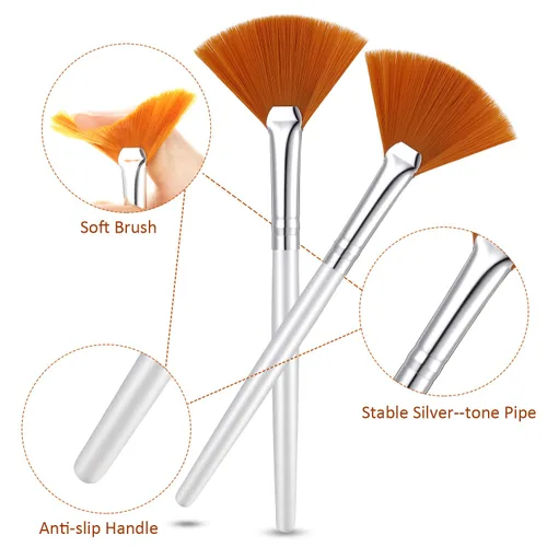 Vista 5 de 20 cepillos faciales para máscara de abanico facial, aplicador de ácido, brochas de maquillaje suaves, herramientas cosméticas para máscaras