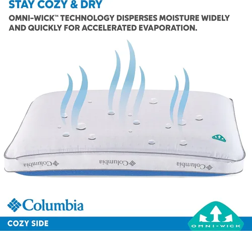 Vista 4 de Columbia Almohada de espuma viscoelástica de gel refrescante, cómoda y de apoyo, con características refrescantes y transpirables, funda extraíble