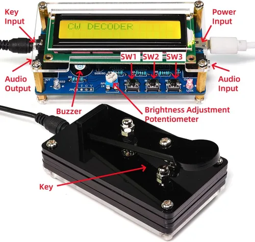 Vista 2 de Kit de práctica de soldadura de entrenamiento de código morse, kit completo de proyecto de soldadura con componentes, PCB y gabinete, perfecto