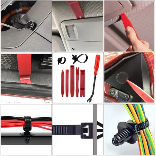 Vista 4 de Kit de 910 piezas de clips de retención de empuje para automóvil, kit de sujetadores de plástico con 27 de los tamaños más populares, clips de panel