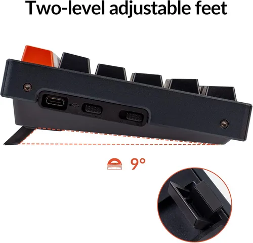 Vista 8 de Keychron K2 - Teclado mecánico con cable Bluetooth inalámbrico con cable USB y interruptor marrón Gateron G Pro teclas de doble disparo