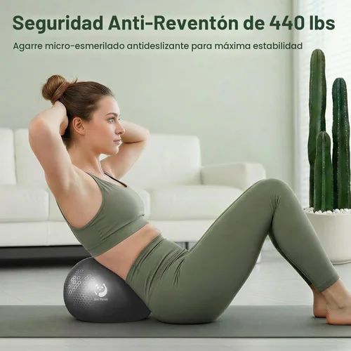 Vista 3 de Slim Panda Pelota de pilates de 9 pulgadas antiestallido pequeña pelota de Negro