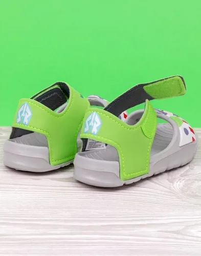 Vista 4 de Disney Toy Story Buzz Lightyear Sandalias para niños pequeños Deslizadores de superhéroes para niños y niñas con correa de apoyo Zapatos de verano