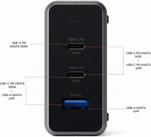 Vista 3 de Cargador compacto GaN Satechi de 100 W USB-C PD