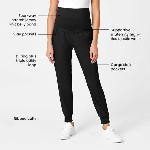 Vista 2 de WonderWink, pantalones de maternidad para mujer W123 Negro