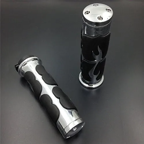 Vista 2 de XKMT-Flame - Empuñadura de mano compatible con Road Star Silverado Mmltd Vstar 650 1100 Classic cromado [B00YWCU5M0]