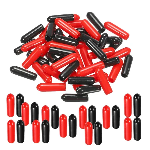 Vista 66 de MECCANIXITY 50 unids tapas de goma Surtido de 0.079 in PVC vinilo tornillo rosca protector para tornillo tornillo negro rojo