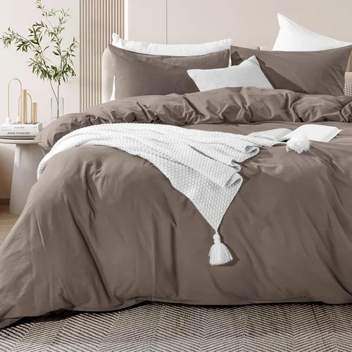 Vista 72 de NEXHOME PRO Funda de edredón Twin XL 100% algodón lavado, transpirable, duradera, texturizada, similar al lino, juego de ropa de cama para el hogar